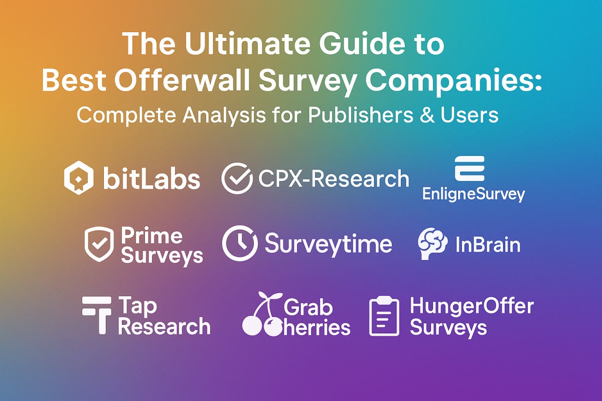 The Ultimate Guide to Best Offerwall Survey Companies: Complete Analysis for Publishers & Users