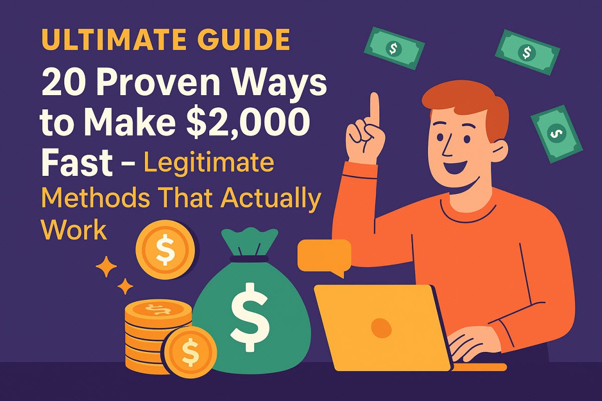 Ultimate Guide: 20 Proven Ways to Make $2,000 Fast - Legitimate Methods That Actually Work